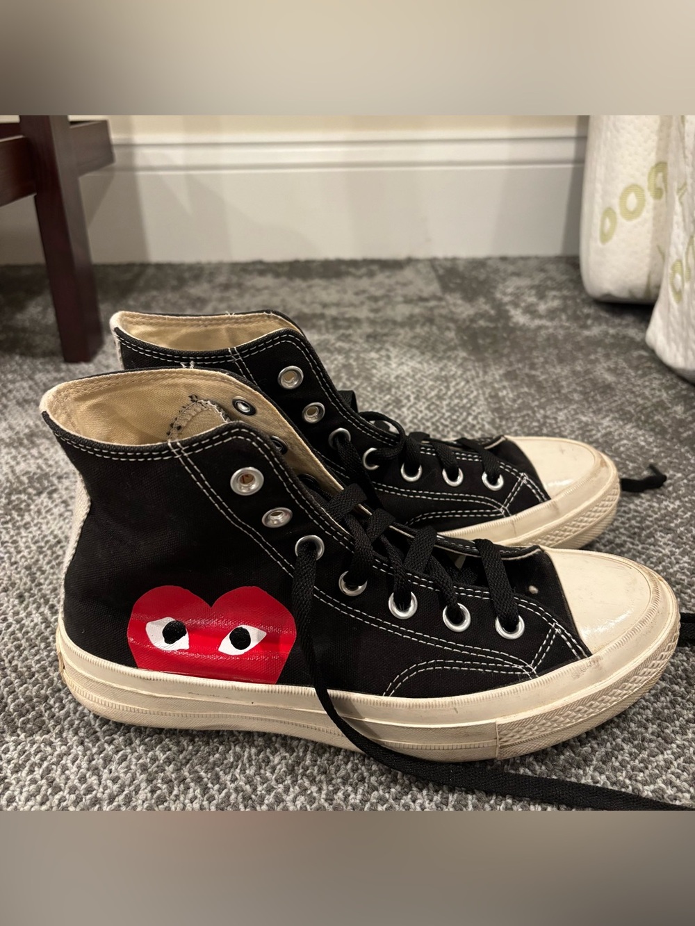 Converse x Comme des Garçons PLAY Chuck 70 High Top Sneaker Women’s U.S. 7.5